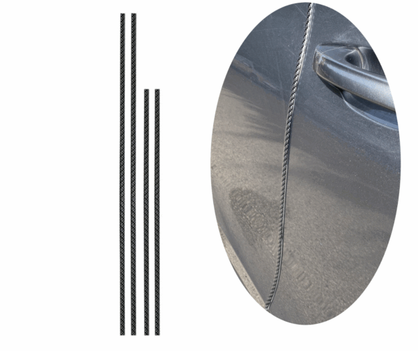 Paracolpi Portiere Auto Proteggi Bordi Porte Universale Carbon 4 Pezzi Adesivo