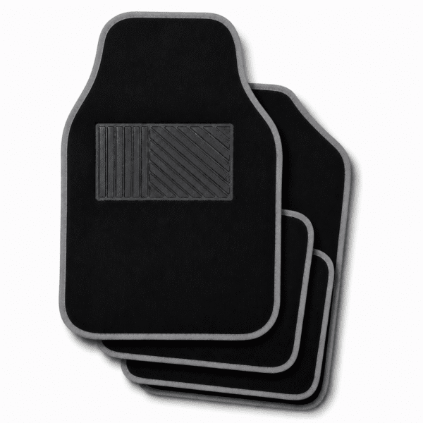 Tappeti In Moquette Universali Per Auto Tappetini Con Bordo Grigio Battitacco 4 Pz