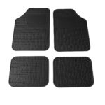 Set 4 Tappeti Per Auto In Gomma Tappetini Universali Antiscivolo Sagomabili Neri
