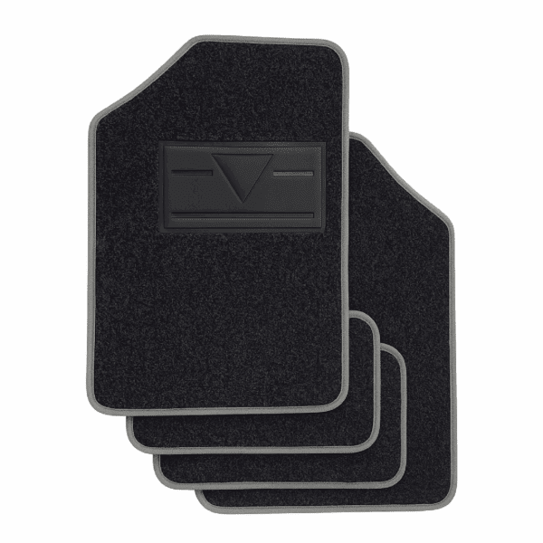Tappeti In Moquette Universali Per Auto Tappetini Con Bordo Grigio Battitacco 4 Pz