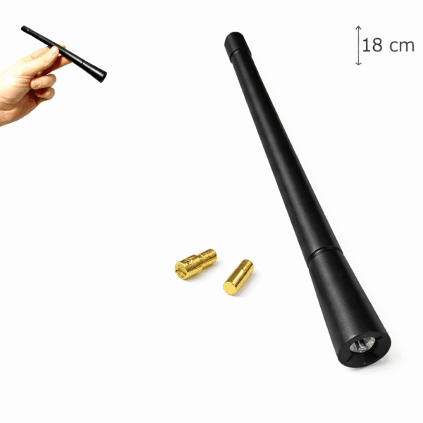 Stelo Ricambio Antenna Da Tetto Per Auto Universale 18 cm Tuning AF Fm Nero