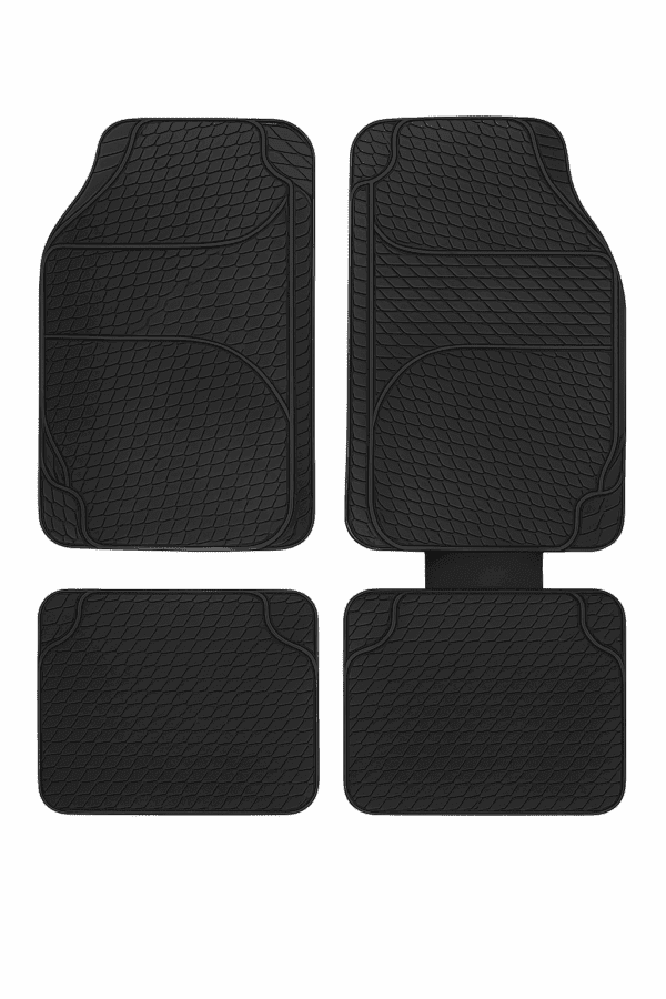 Set 4 Tappetini Auto Universali in Gomma Antiscivolo Facile da Pulire Di Qualità