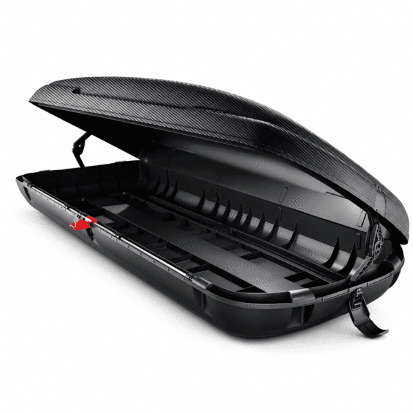 Box Tetto Auto 320L Nero – Baule Portabagagli 131x78x38 cm Compatto