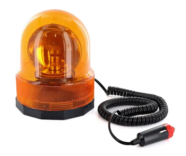 Lampada Segnalatore Emergenza Rotante Luce Arancio Magnetica 12V Cavo 2 Metri