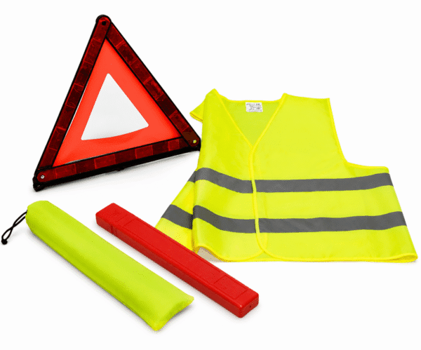 Kit Triangolo + Gilet Catarifrangente Emergenza Stradale SOS Omologato Auto Moto