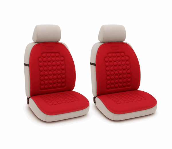 Coppia Coprisedili Massaggianti Schienali Auto Sedie Ufficio Universali Rossi
