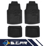 Set 4 Tappeti Per Auto In PVC Tappetini Universali Antiscivolo Sagomabili Neri