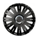 SET 4 COPRICERCHI 14'' COPRIRUOTA COPPE RUOTA BLACK UNIVERSALI ACTIVE NERI