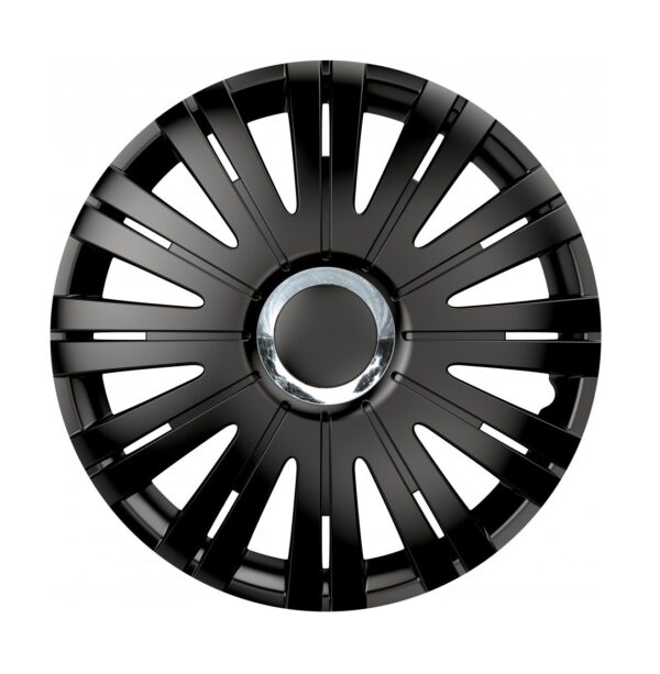 SET 4 COPRICERCHI 15'' COPRIRUOTA COPPE RUOTA BLACK UNIVERSALI ACTIVE NERI