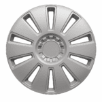 4 Copricerchi 15'' Universali Grigi Grid