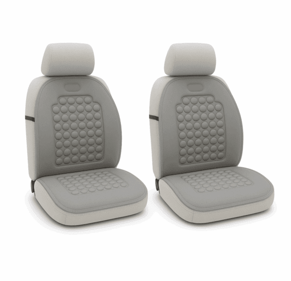 Coppia Coprisedili Massaggianti Schienali Per Auto Sedie Uffici Universali Grigi
