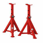 Cric a Cavalletto Altezza Regolabile Sollevatore Max 2 Ton Rosso 2 Pezzi