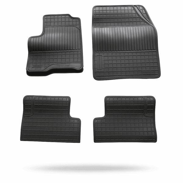 Set 4 Tappetini In Gomma Su Misura Tappeti Per Panda 312 Antiscivolo Neri