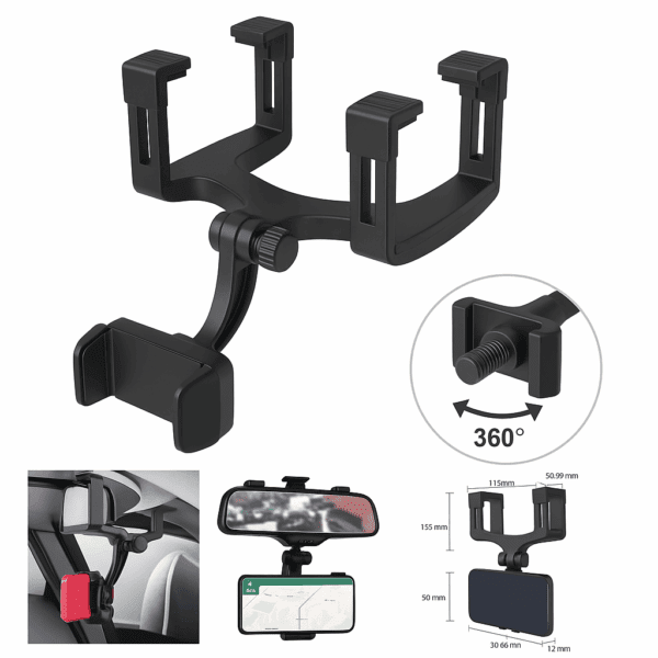 Supporto Porta Cellulare Auto Specchietto Retrovisore Portacellulare Universale