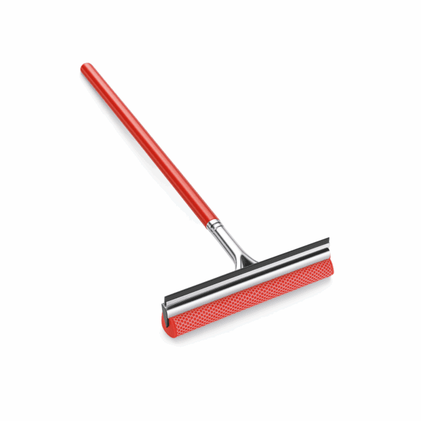 Spazzola Pulivetro Lavavetri Professionale Manico In Legno 45cm Rosso