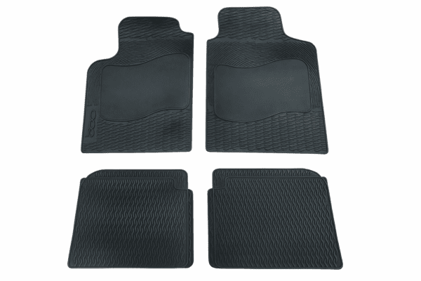 Set 4 Tappetini In Gomma Su Misura Tappeti Per 500 da 2007 Antiscivolo Neri