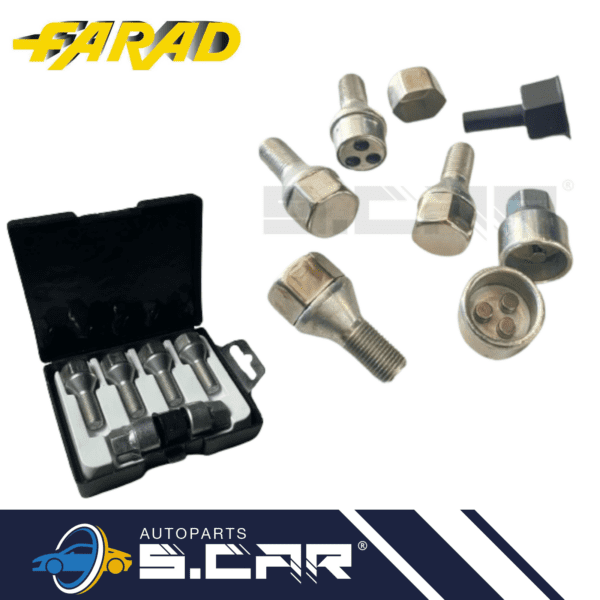 FARAD Kit 4 Bulloni Antifurto Per  Brava bravo Palio Idea Per Cerchi StilBull A1