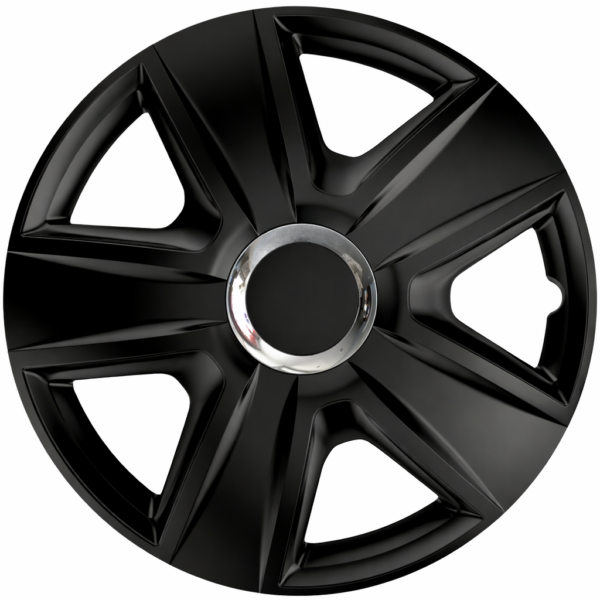 Set 4 Copricerchi 16" Universali Borchie Ruota Coppe Auto Nere Black Espr