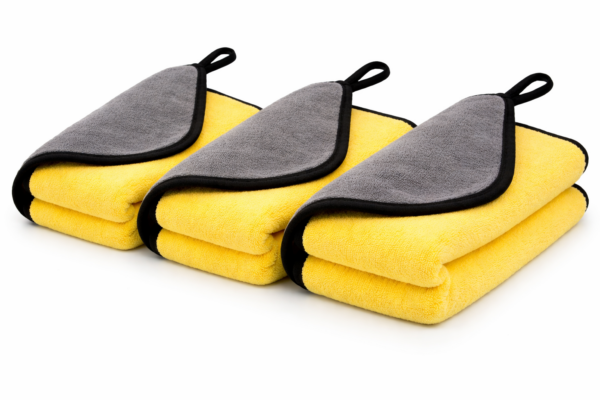 3x Panno Microfibra Double Face Soft 3 in 1 Lava Lucida Asciuga Auto 40×30 cm