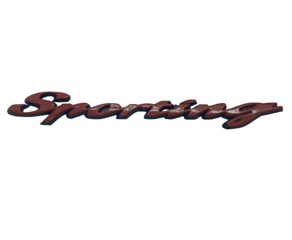 Sigla Scritta Sporting Rossa Per Punto Cinquecento Seicento Adesiva