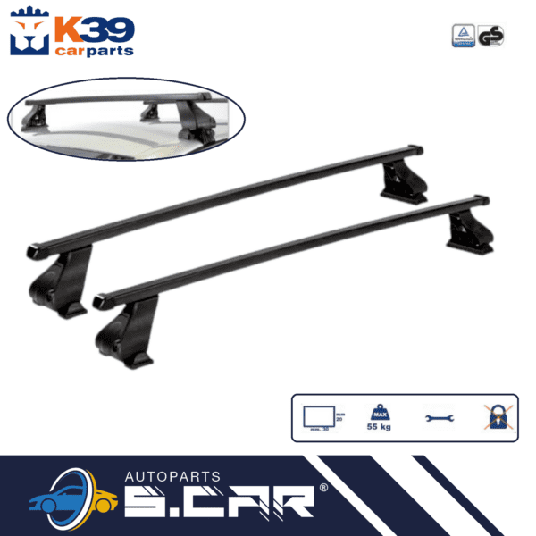 K39 Barre Portatutto Per Toyota Yaris XP210 5 Porte Porta Pacchi Da Tetto Liscio