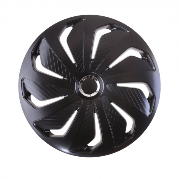 Set 4 Copricerchi 13" Universali Borchie Ruota Coppe Auto Nere Black Wind