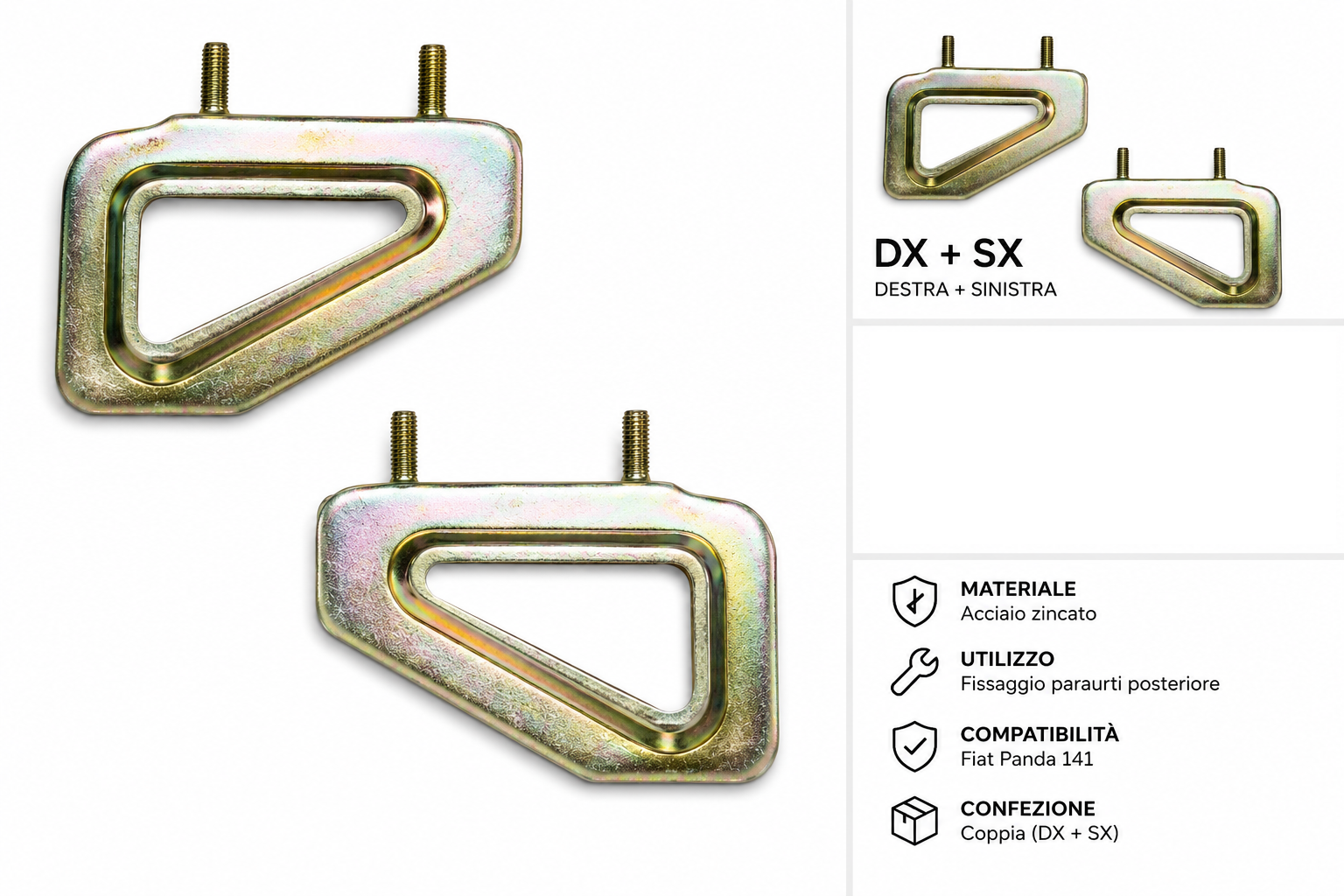 Kit-Staffe-Fissaggio-Paraurti-Posteriore-Per-Fiat-Panda-141-Dx-Sx-286789491964-2 Kit-Staffe-Fissaggio-Paraurti-Posteriore-Per-Fiat-Panda-141-Dx-Sx-286789491964-2