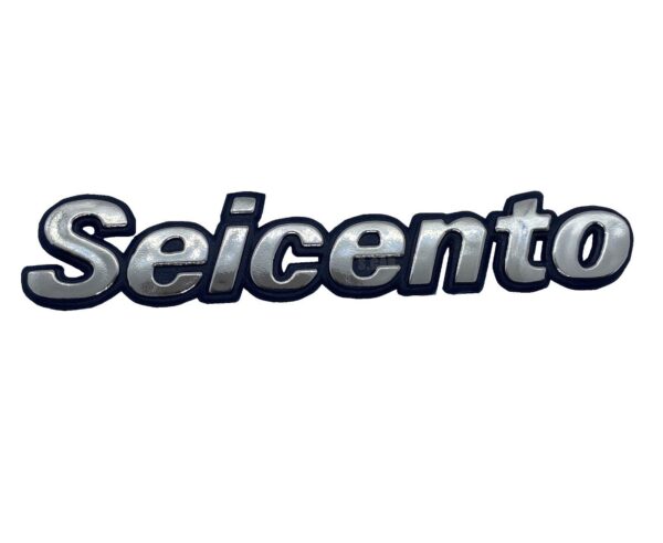 Sigla Scritta Per Seicento Logo Posteriore Con Biadesivo Cromato