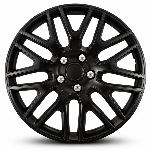 Set 4 Copricerchi 14" Universali Borchie Ruota Coppe Auto Nere Black Dak