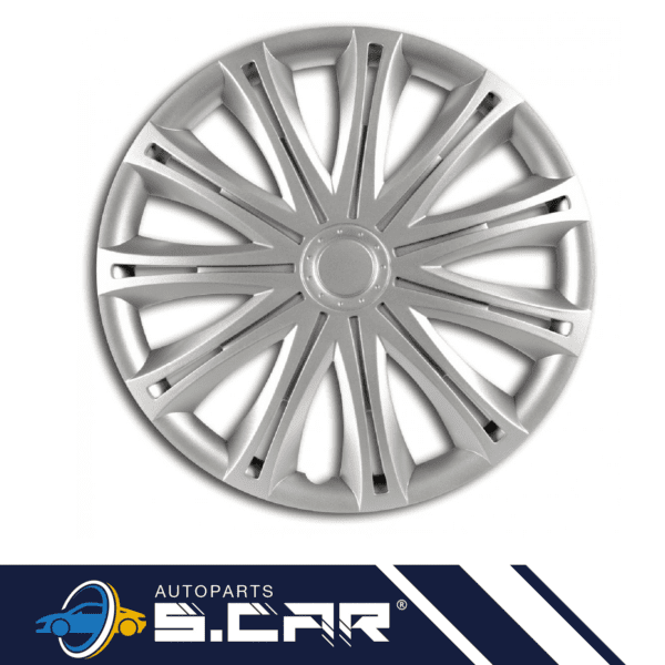 4 Copricerchi Universali 14'' Pollici Coppe Copri Ruota In ABS Grigie