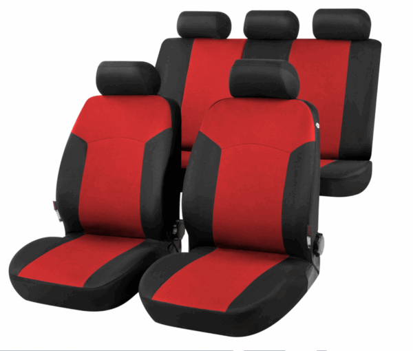 Set Coprisedili Universali Per Auto Anteriori Posteriori Completo Rosso E006