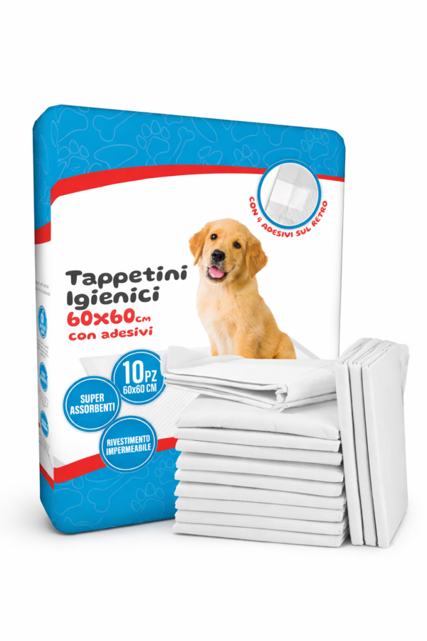 200 Traverse Tappetini Igienici Cane 60×60 Adesivi Super Assorbenti Impermeabili