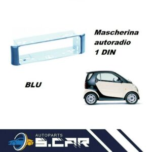 MASCHERINA-AUTORADIO-1-DIN-per-SMART-FOR-TWO-FINO-2007-UN-DIN-pannello-BLU-283847204226