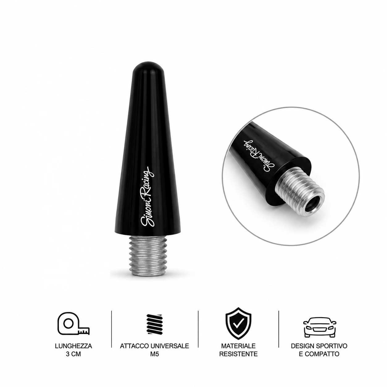 Antenna-Auto-Corta-Simoni-Racing-3-cm-Nera-Universale-con-Attacco-Filettato-287547205497-3 Antenna-Auto-Corta-Simoni-Racing-3-cm-Nera-Universale-con-Attacco-Filettato-287547205497-3