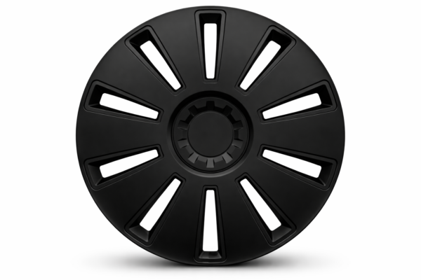 Set 4 Copricerchi 15" Universali Borchie Ruota Coppe Auto Nere Black Grid
