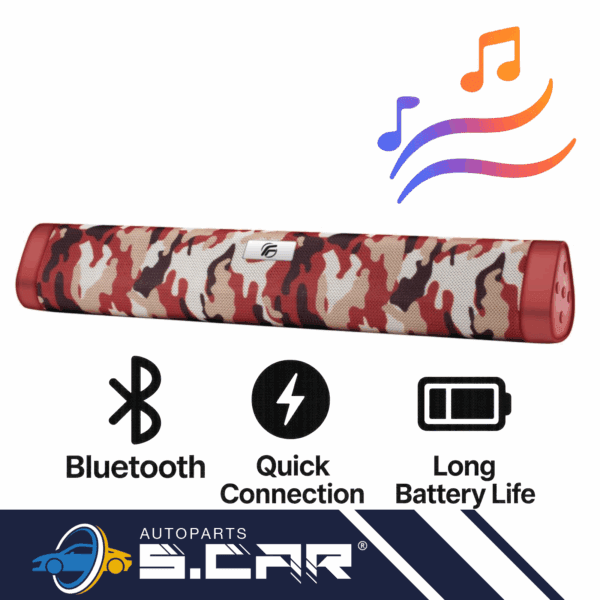 Soundbar Cassa Speaker Bluetooh 5.0 Barra Altoparlante Wireless Rosso Camu